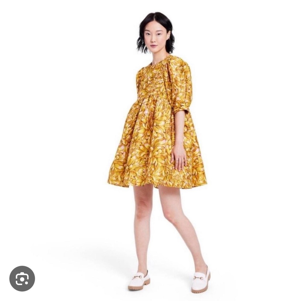 KIKA VARGAS x Target Mum Yellow Floral Puff Sleeve Mini Dress

Has pockets!